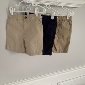 Set of 3 Carters Shorts Tan and navy- Size 4T